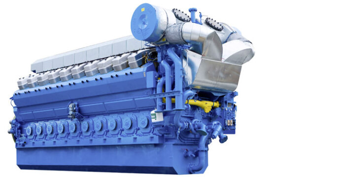 Mittelschnelllaufender Gasmotor der Serie B35:40 mit einem Leistungsbereich von 3,7 bis 9,4 MW.