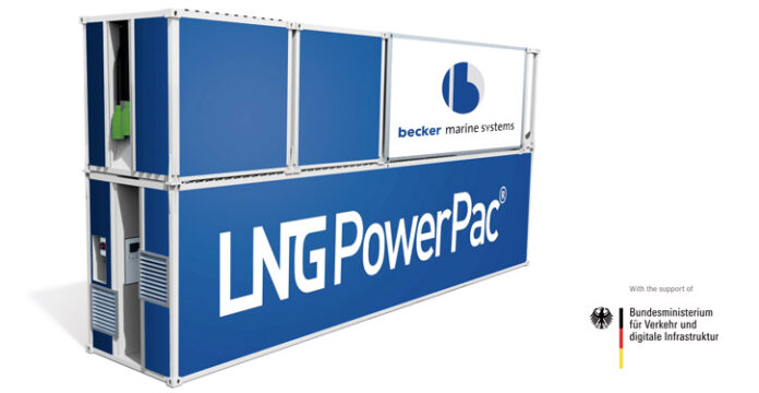 Flexibel einsetzbares Becker Marine Systems LNG PowerPac.