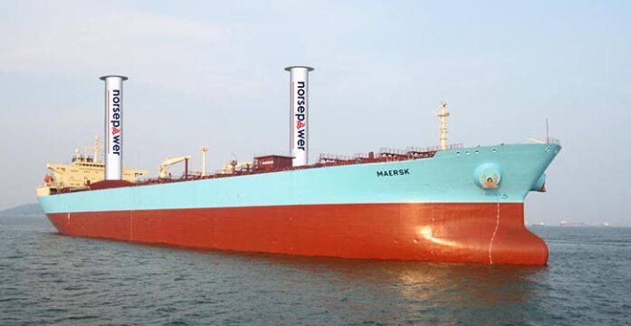 Maersk-Tanker mit Flettner Rotoren