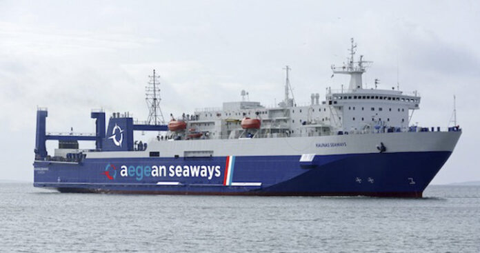 Die KAUNAS (Fotomontage) wurde am 20.05. von Aegean Seaways als Charterfähre präsentiert.