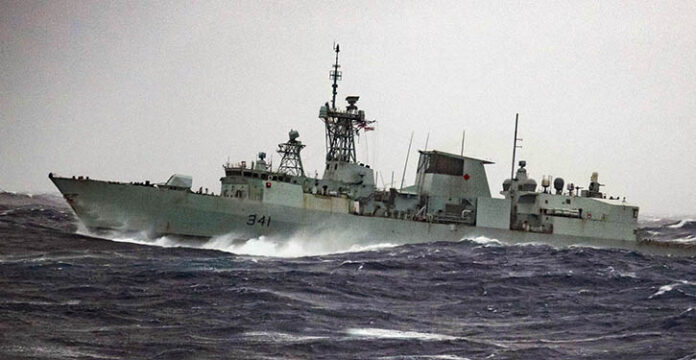 HMCS OTTAWA sails through a heavy sea state