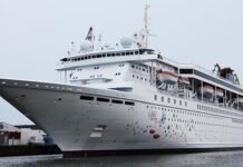 Endstation Wismar – Vom Kreuzfahrtschiff SEAWARD zum Wohnschiff SUPERSTAR LIBRA Die SUPERSTAR LIBRA im Februar 2020 am Werftkai in Wismar.