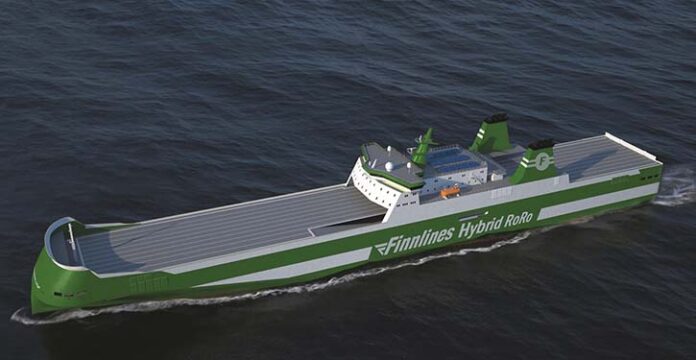 Grafische Darstellung des neuen Hybrid-RoRo-Schiffs