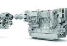 MAN‘s „Saubermänner“ für die Binnenschifffahrt Der MAN D2676 ist für EU Stufe V mit 290 kW bereits in Serie verfügbar. Im Bild die Lösung mit SCR-only für 290 kW